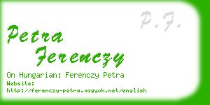 petra ferenczy business card
